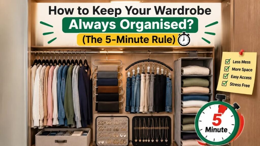 How to keep your wardrobe always organized guide featuring 5 minute closet organization routine
